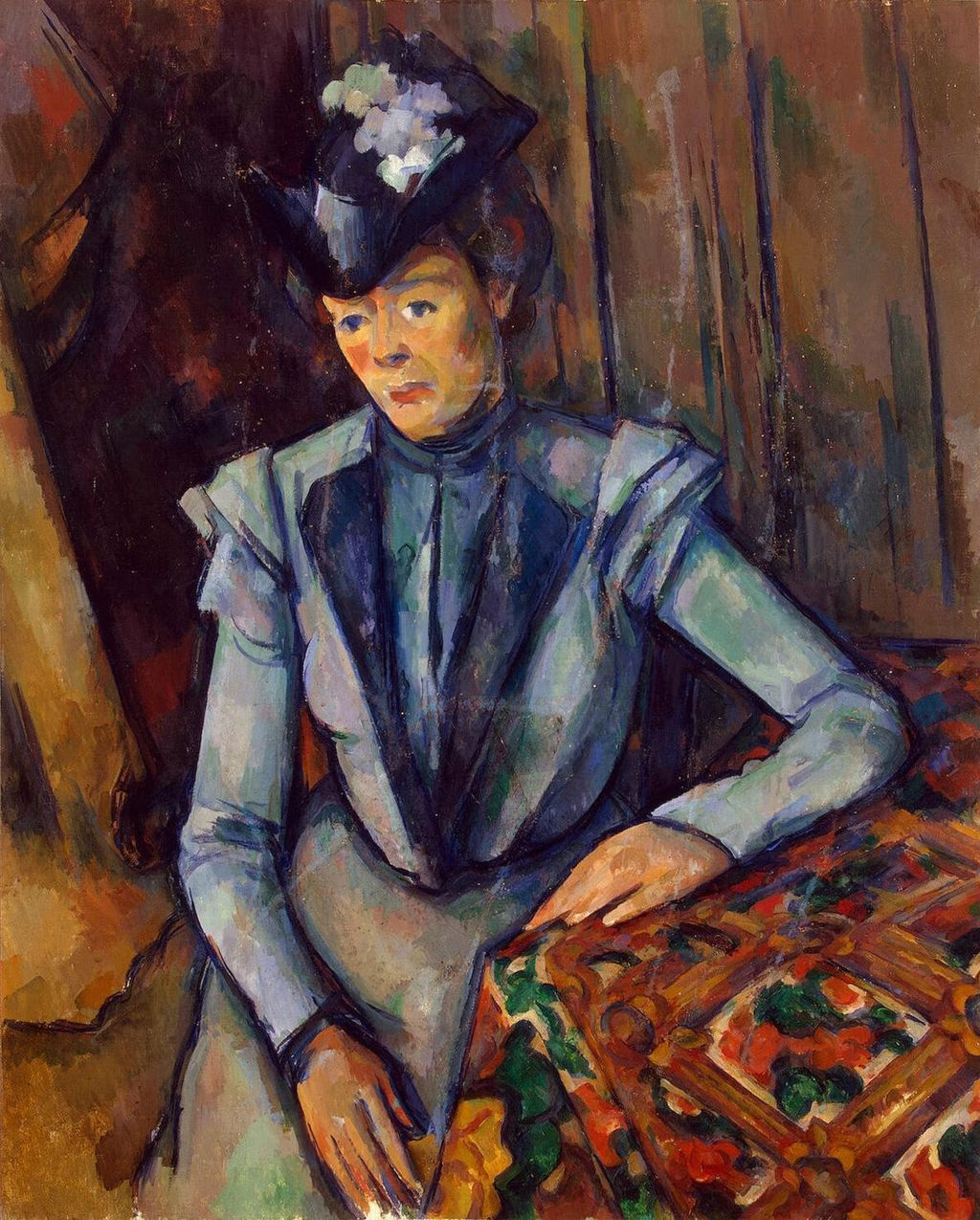 Woman in Blue in Detail Paul Cezanne